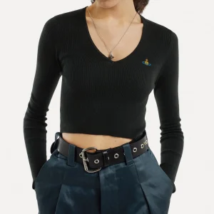 Vivienne Westwood Bea Cropped V-neck | Women Tops And Shirts | Knitwear