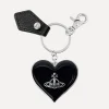 Vivienne Westwood Grain Leather Mirror Heart Orb | Women Keyrings | Keyrings