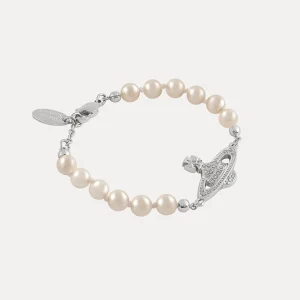 Vivienne Westwood Mini Bas Relief Pearl Bracelet | Women Classic Styles | Bracelets