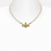 Vivienne Westwood Mini Bas Relief Pearl Choker | Women Necklaces | Classic Styles