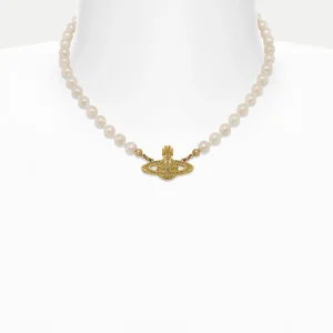 Vivienne Westwood Mini Bas Relief Pearl Choker | Women Necklaces | Classic Styles