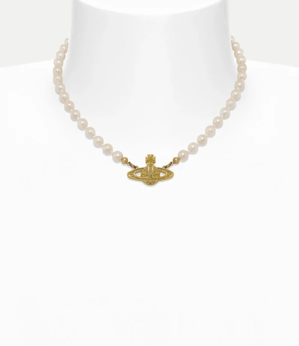 Vivienne Westwood Mini Bas Relief Pearl Choker | Women Necklaces | Classic Styles