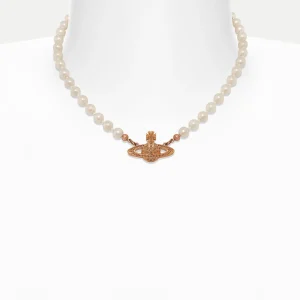 Vivienne Westwood Mini Bas Relief Pearl Choker | Women Necklaces | Classic Styles