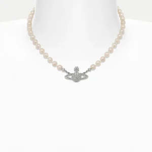 Vivienne Westwood Mini Bas Relief Pearl Choker | Women Necklaces | Classic Styles