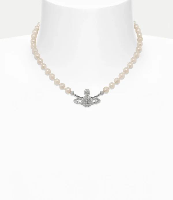 Vivienne Westwood Mini Bas Relief Pearl Choker | Women Necklaces | Classic Styles
