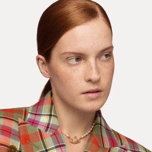 Vivienne Westwood Mini Bas Relief Pearl Choker | Women Necklaces | Classic Styles