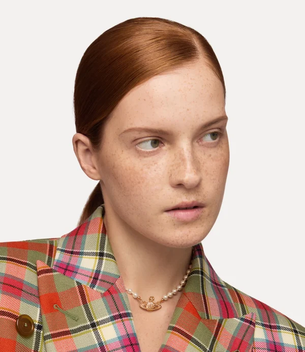 Vivienne Westwood Mini Bas Relief Pearl Choker | Women Necklaces | Classic Styles