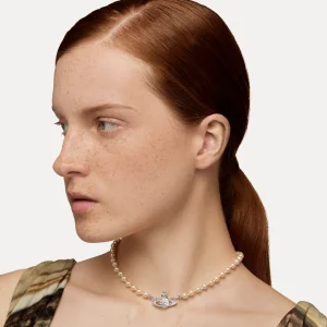 Vivienne Westwood Mini Bas Relief Pearl Choker | Women Necklaces | Classic Styles