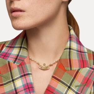 Vivienne Westwood Mini Bas Relief Pearl Choker | Women Necklaces | Classic Styles