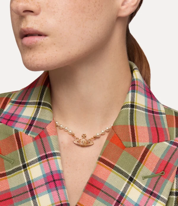 Vivienne Westwood Mini Bas Relief Pearl Choker | Women Necklaces | Classic Styles