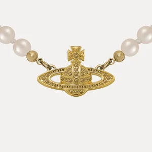 Vivienne Westwood Mini Bas Relief Pearl Choker | Women Necklaces | Classic Styles