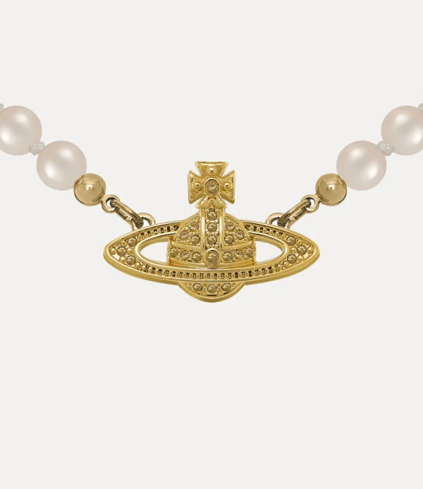 Vivienne Westwood Mini Bas Relief Pearl Choker | Women Necklaces | Classic Styles