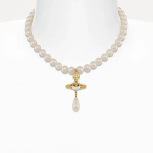 Vivienne Westwood One Row Pearl Drop Choker | Women Necklaces | Classic Styles