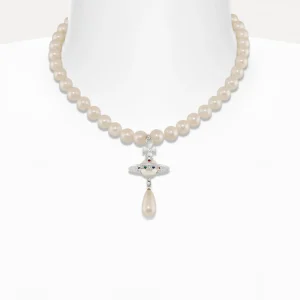 Vivienne Westwood One Row Pearl Drop Choker | Women Necklaces | Classic Styles