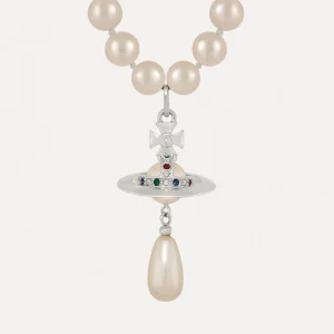 Vivienne Westwood One Row Pearl Drop Choker | Women Necklaces | Classic Styles