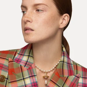 Vivienne Westwood One Row Pearl Drop Choker | Women Necklaces | Classic Styles