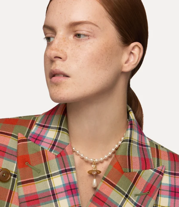 Vivienne Westwood One Row Pearl Drop Choker | Women Necklaces | Classic Styles