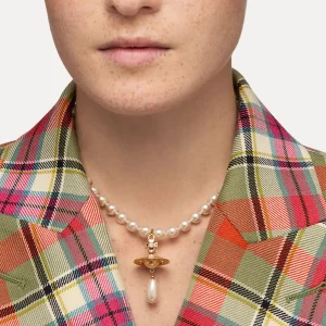 Vivienne Westwood One Row Pearl Drop Choker | Women Necklaces | Classic Styles
