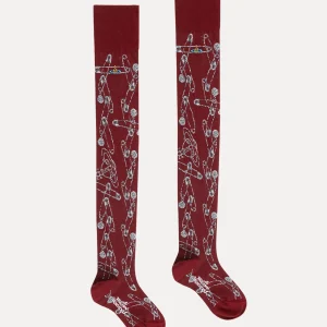 Vivienne Westwood Safety Pin Over The Knee Socks | Women Socks | Socks And Tights