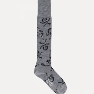 Vivienne Westwood Skull High Sock | Women Socks | Socks And Tights