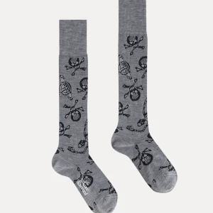 Vivienne Westwood Skull High Sock | Women Socks | Socks And Tights