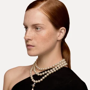 Vivienne Westwood Three Row Pearl Drop Choker | Women Necklaces | Classic Styles